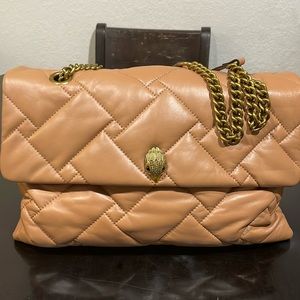 Kurt Geiger London XXL SFT quilted shoulder bag in Camel